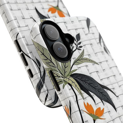 Floral Woven Tough Phone Case — Protective Botanical iPhone Cover