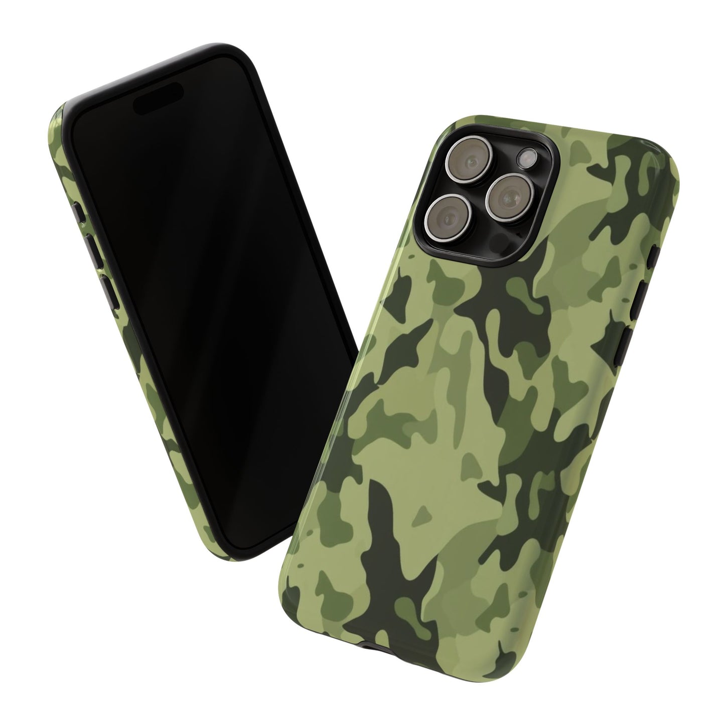 Camo Tough Phone Case — Military Green Protective iPhone Cover