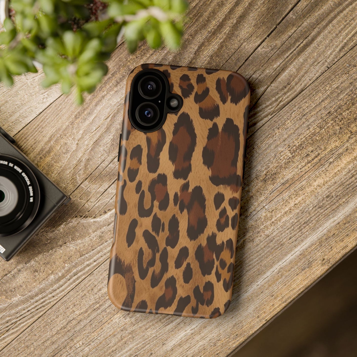 Leopard Print Tough Phone Case — Durable Animal Print Protective Cover