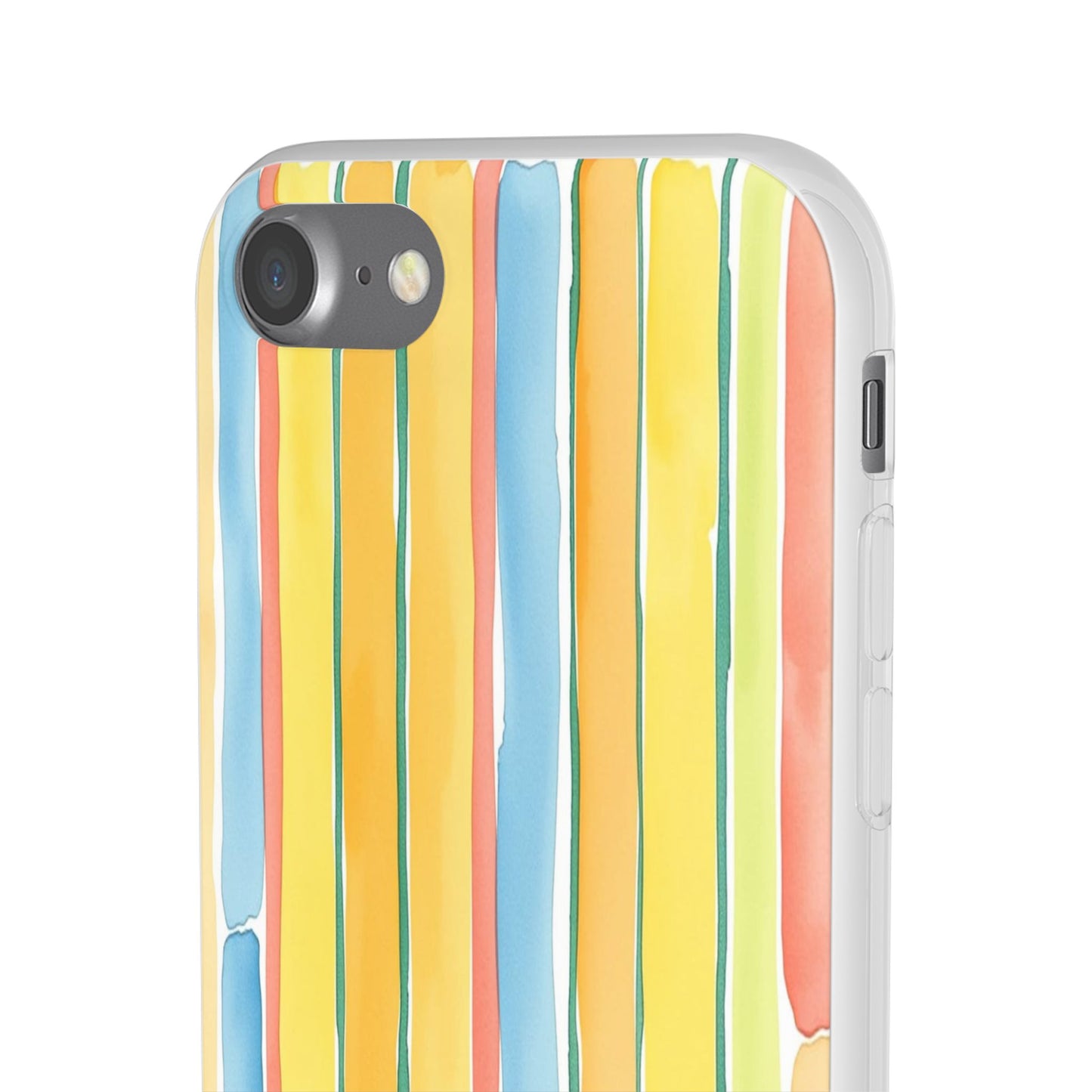 Watercolor Stripe Phone Case — Bright Pastel Vertical Stripes Protective Flexi Case