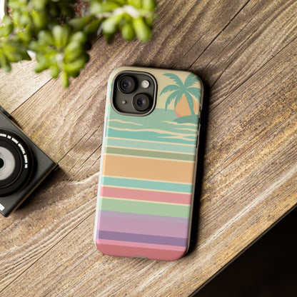 Tough Case — Retro Pastel Sunset Palm Tree Phone Case