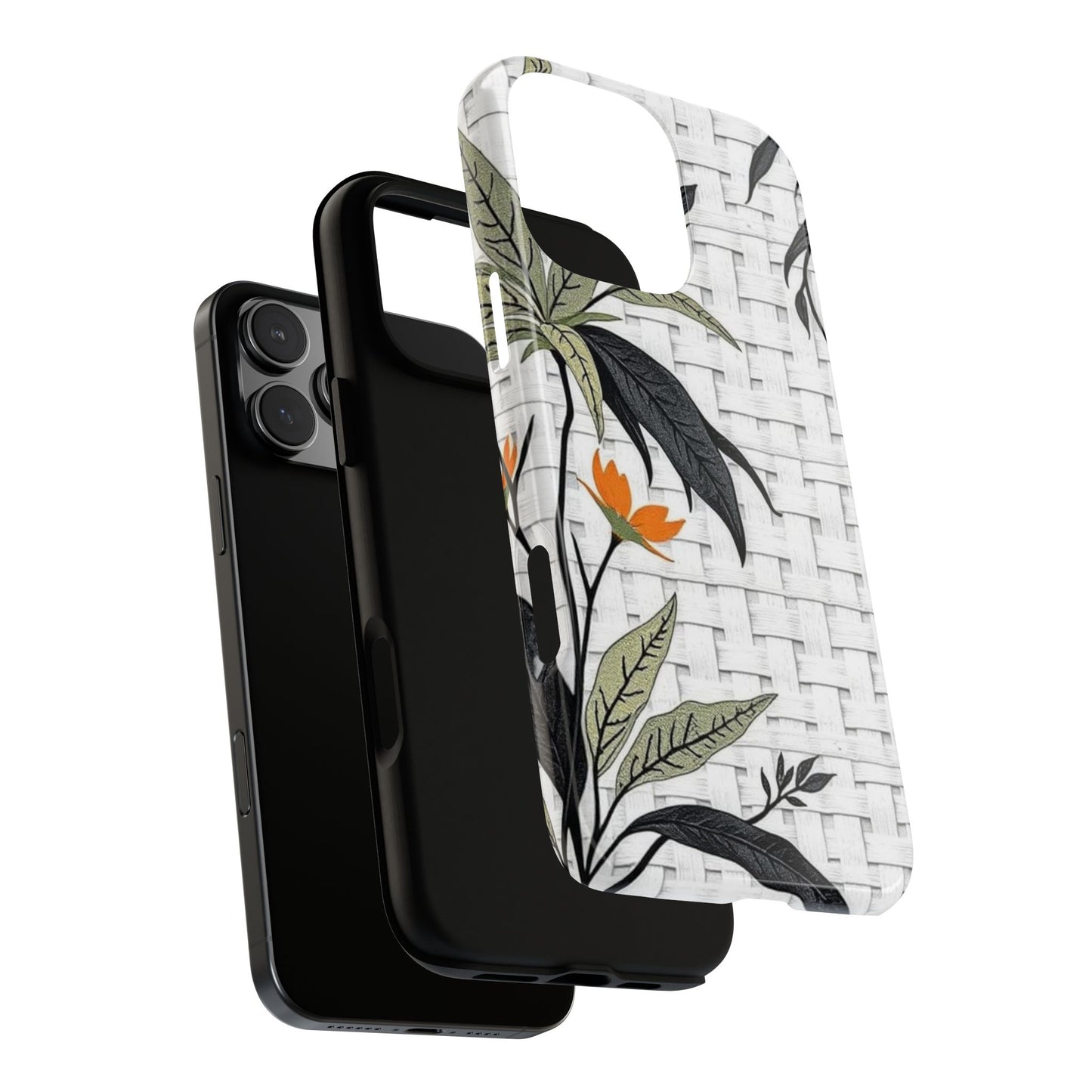Floral Woven Tough Phone Case — Protective Botanical iPhone Cover