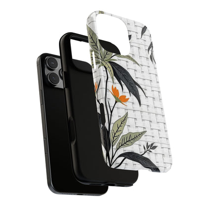 Floral Woven Tough Phone Case — Protective Botanical iPhone Cover