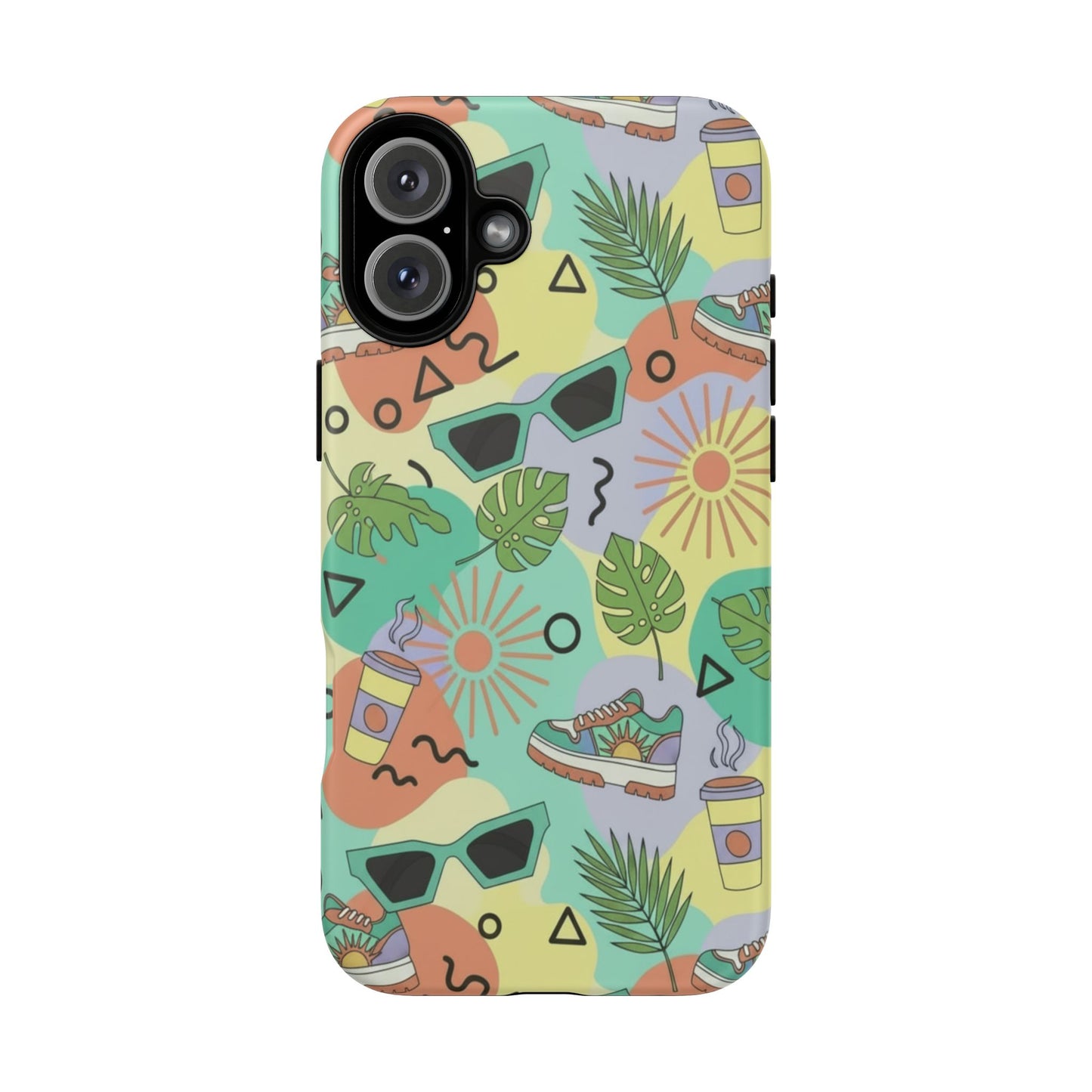 Tropical Summer Phone Case — Retro Sunglasses, Sneakers & Palm Pattern