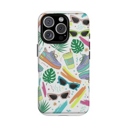 Tough Cases — Colorful Retro Sneakers & Sunglasses Phone Case