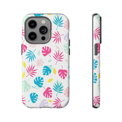 Tropical Leaf Phone Case — Colorful Pastel Monstera & Palm iPhone Case