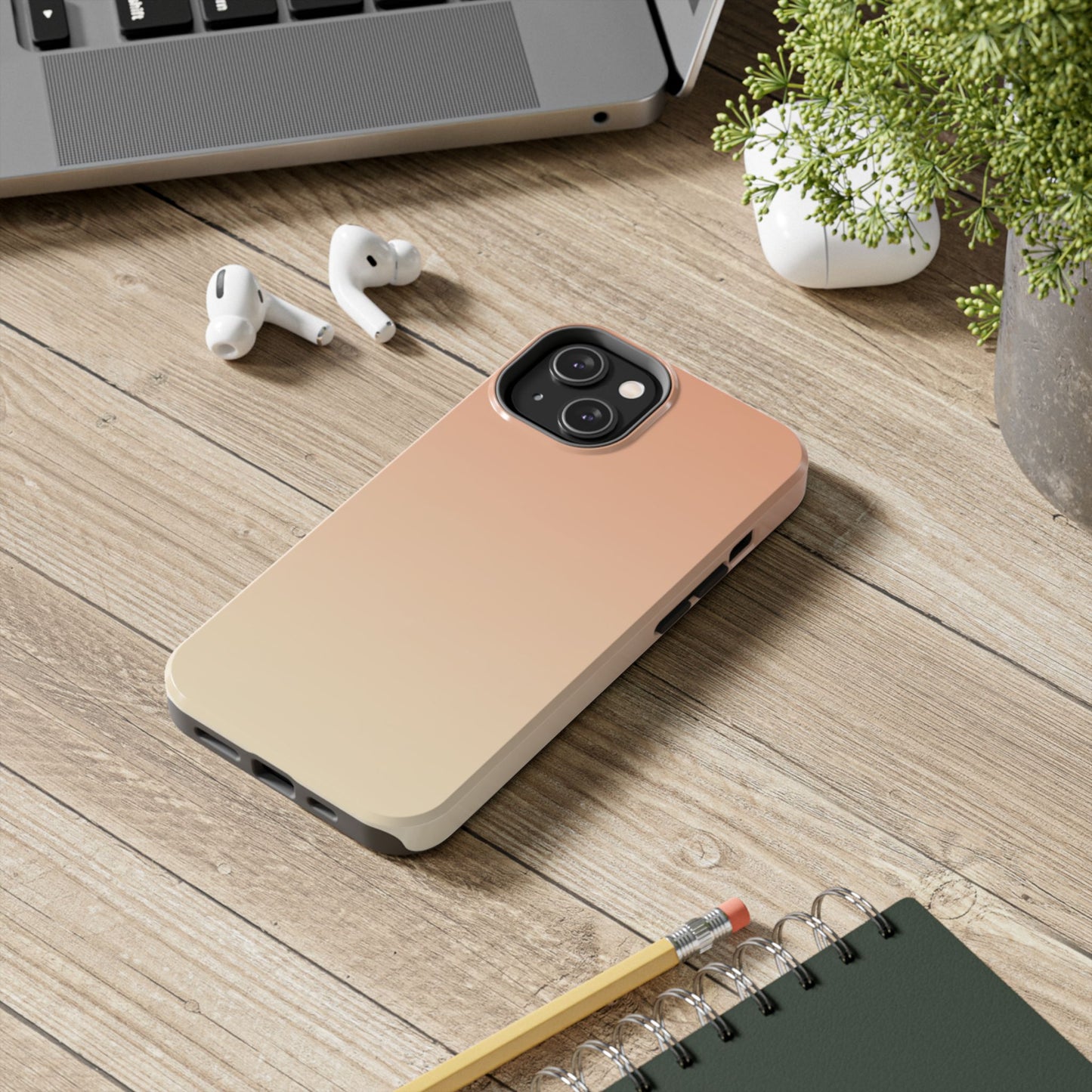 Gradient Tough Phone Case — Peach Ombre Protective Cover