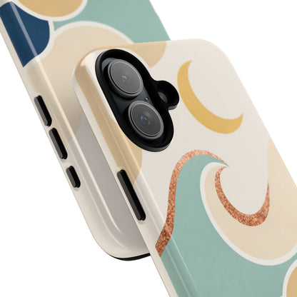 Sea Breeze Tough Phone Case — Retro Waves & Shells Design