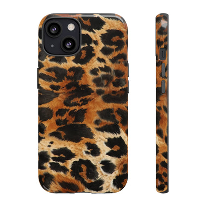Leopard Print Tough Phone Case – Rugged Protective iPhone Cover