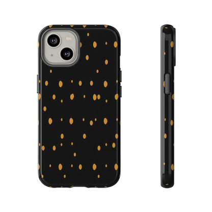 Black & Gold Dot Tough Phone Case — Protective Sparkle Pattern