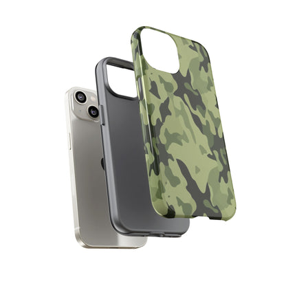 Camo Tough Phone Case — Military Green Protective iPhone Cover