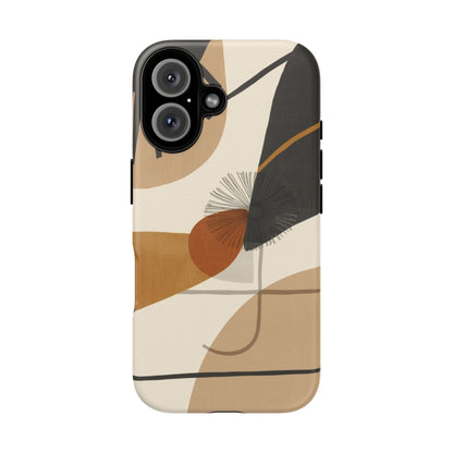 Abstract Earth Tone Phone Case — Mid-Century Minimalist Tough Case