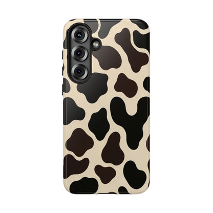 Cow Print Phone Case — Black & Cream Protective  Case