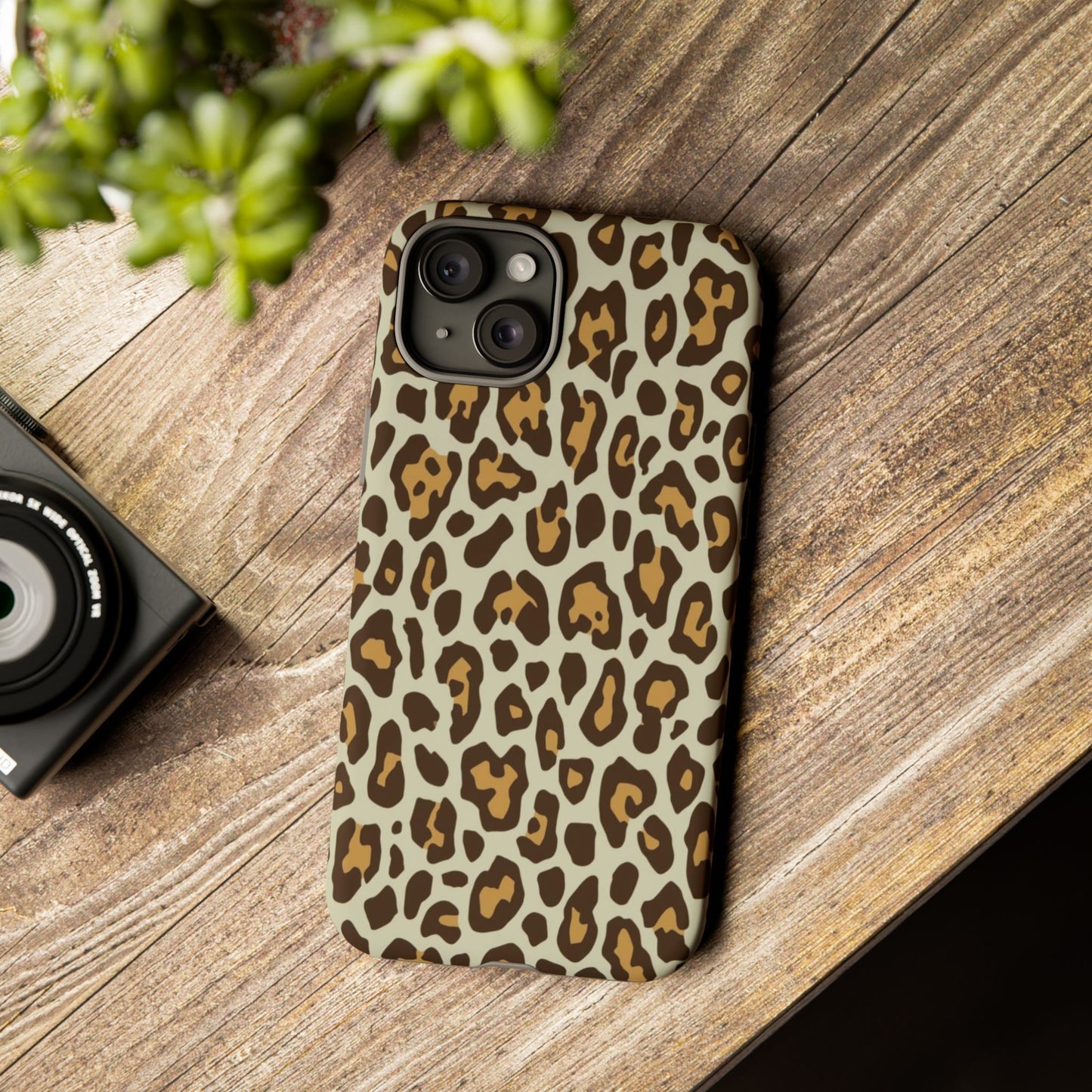 Leopard Print Tough Phone Case — Durable Protective Animal Print Case
