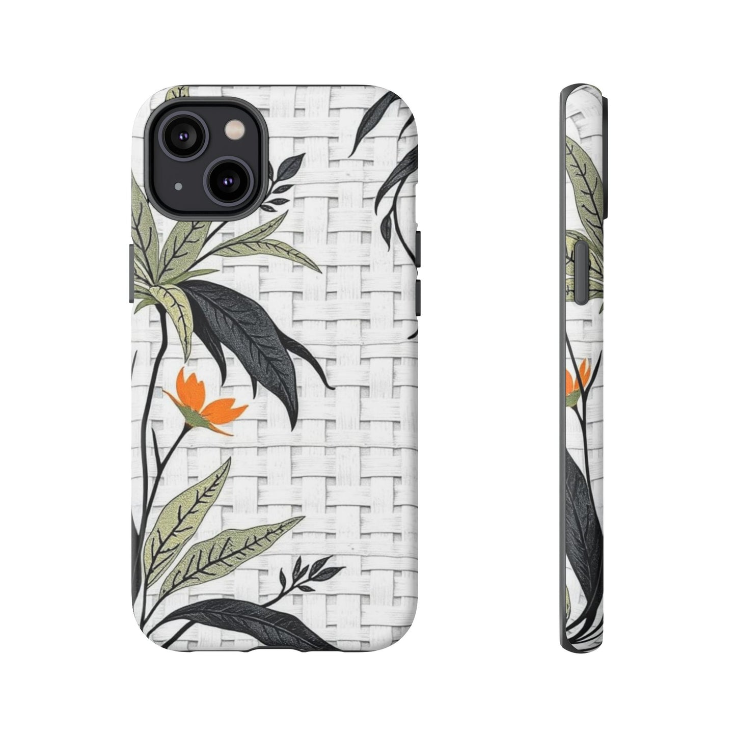 Floral Woven Tough Phone Case — Protective Botanical iPhone Cover