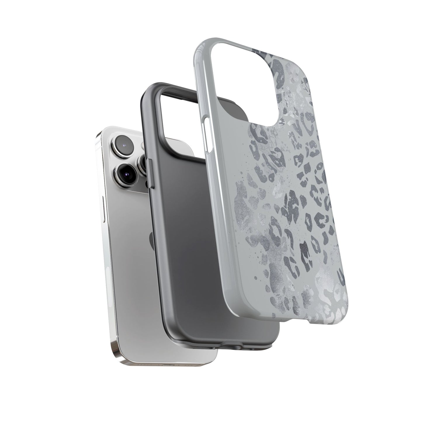 Gray Leopard Print Tough Phone Case