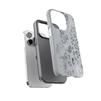 Gray Leopard Print Tough Phone Case