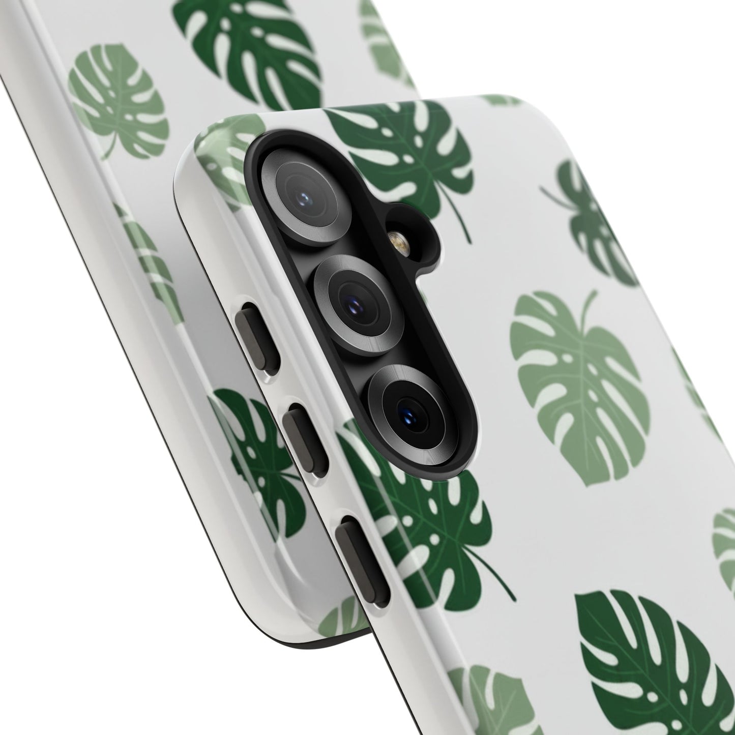 Monstera Leaf Tough Phone Case – Tropical Green Palm Pattern Protective Cover