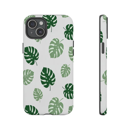 Monstera Leaf Phone Case — Tropical Green Pattern Tough Case