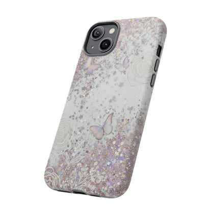 Butterfly Glitter Tough Phone Case — Floral Sparkle Protective Case