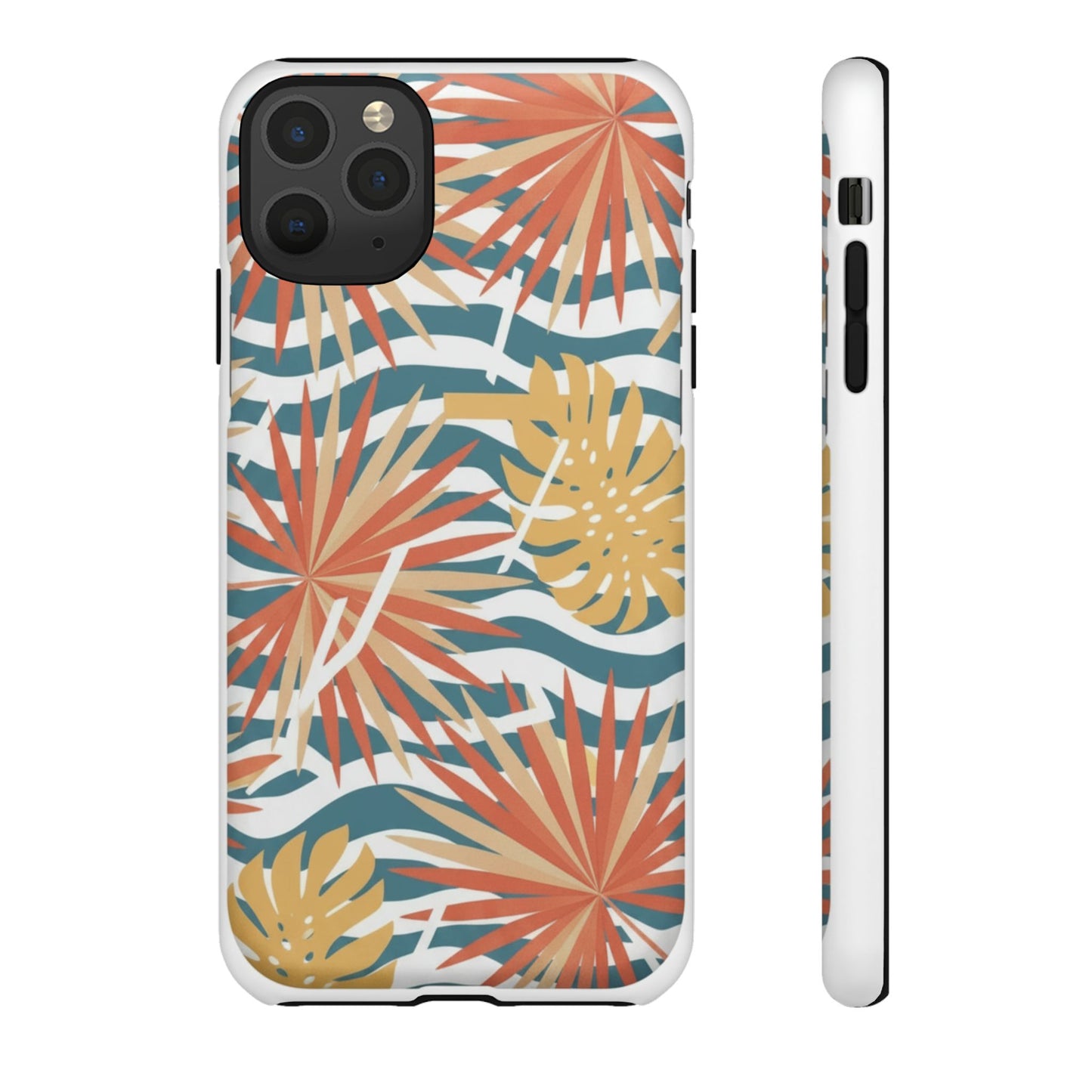 Tropical Palm Tough Phone Case – Retro Wave Floral Protective Cover