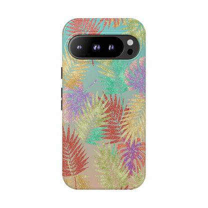 Tropical Palm Leaf Tough Phone Case – Colorful Pastel Botanical Protection