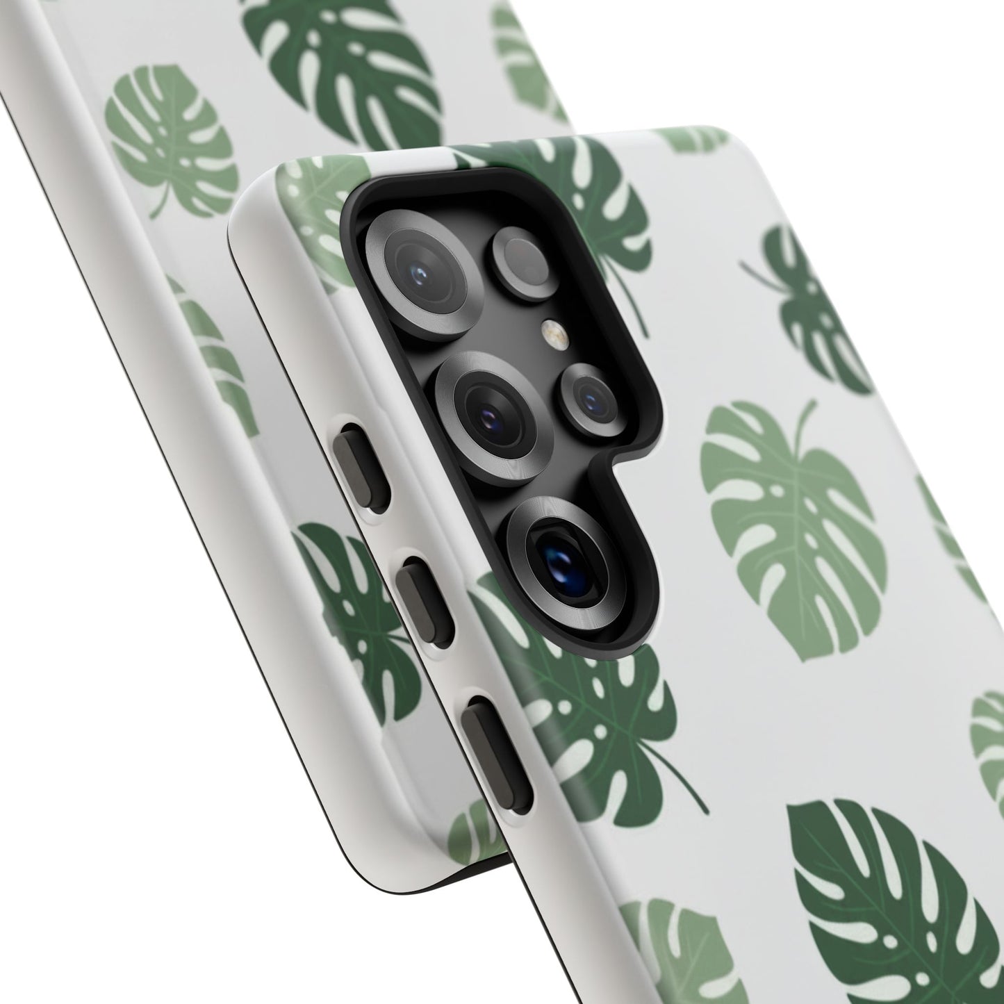 Monstera Leaf Tough Phone Case – Tropical Green Palm Pattern Protective Cover