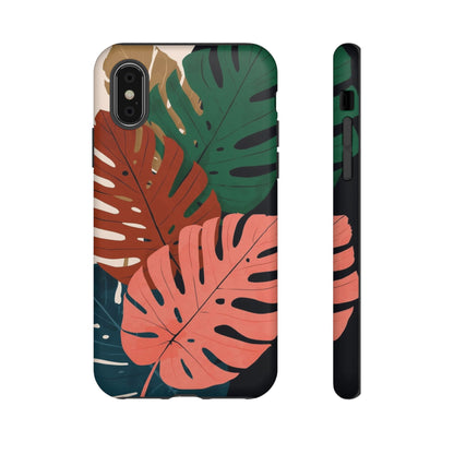 Tropical Monstera Phone Case — Colorful Leaf Protective Tough Case
