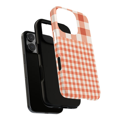 Buffalo Check Tough Phone Case — Orange Gingham Protective Cover