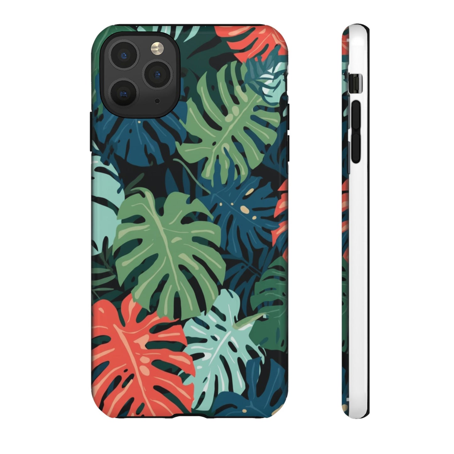 Tropical Monstera Phone Case — Colorful Leaf Protective Tough Case