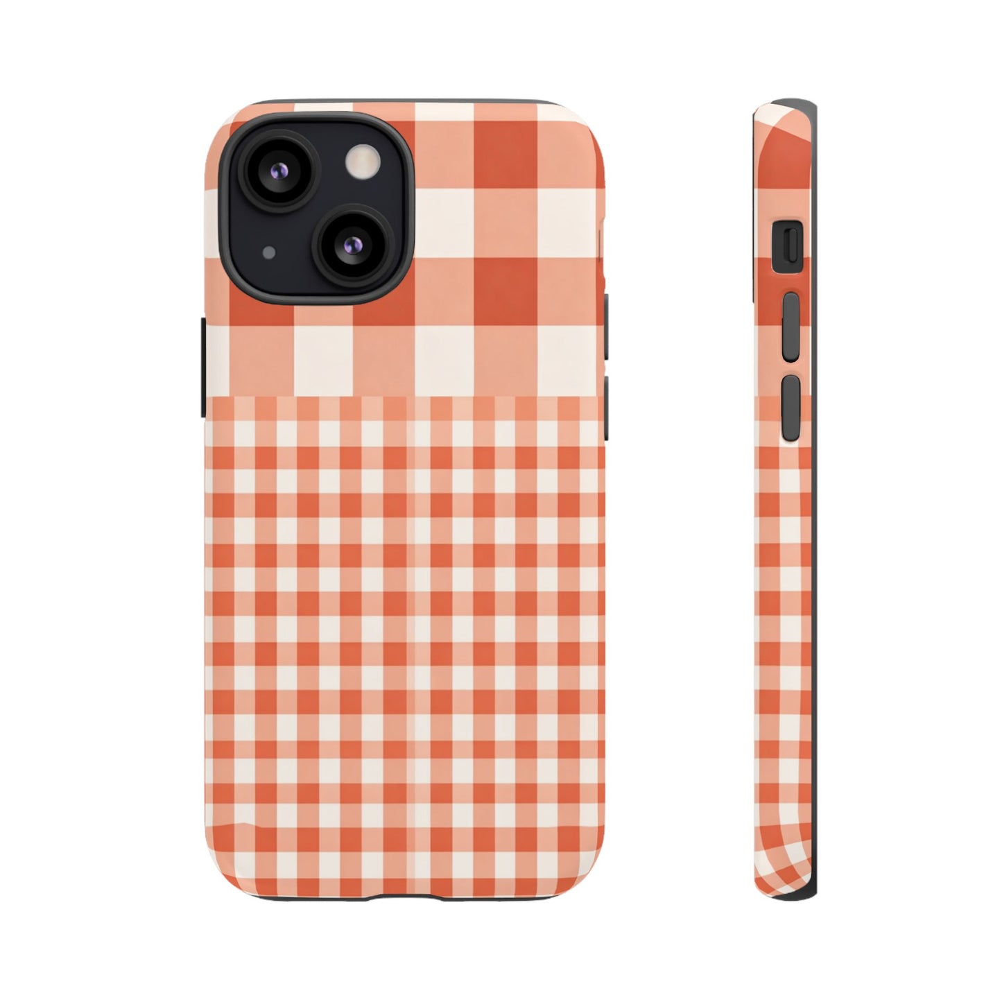 Buffalo Check Tough Phone Case — Orange Gingham Protective Cover