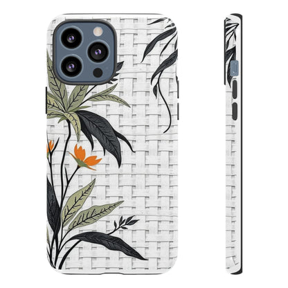 Floral Woven Tough Phone Case — Protective Botanical iPhone Cover