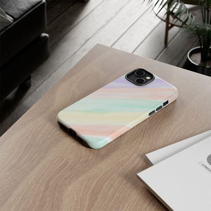 Pastel Watercolor Stripe Tough Phone Case