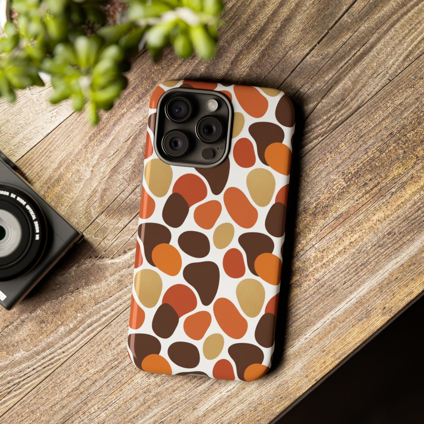 Phone Case — Retro Pebble Pattern in Warm Autumn Colors