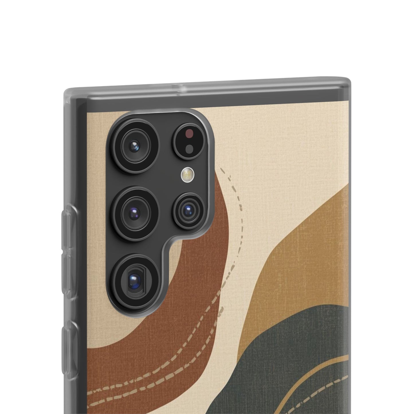 Abstract Earth Tone Phone Case — Boho Wavy Flexi Case