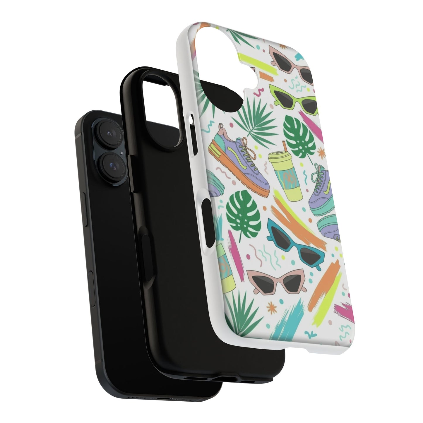 Tough Cases — Colorful Retro Sneakers & Sunglasses Phone Case
