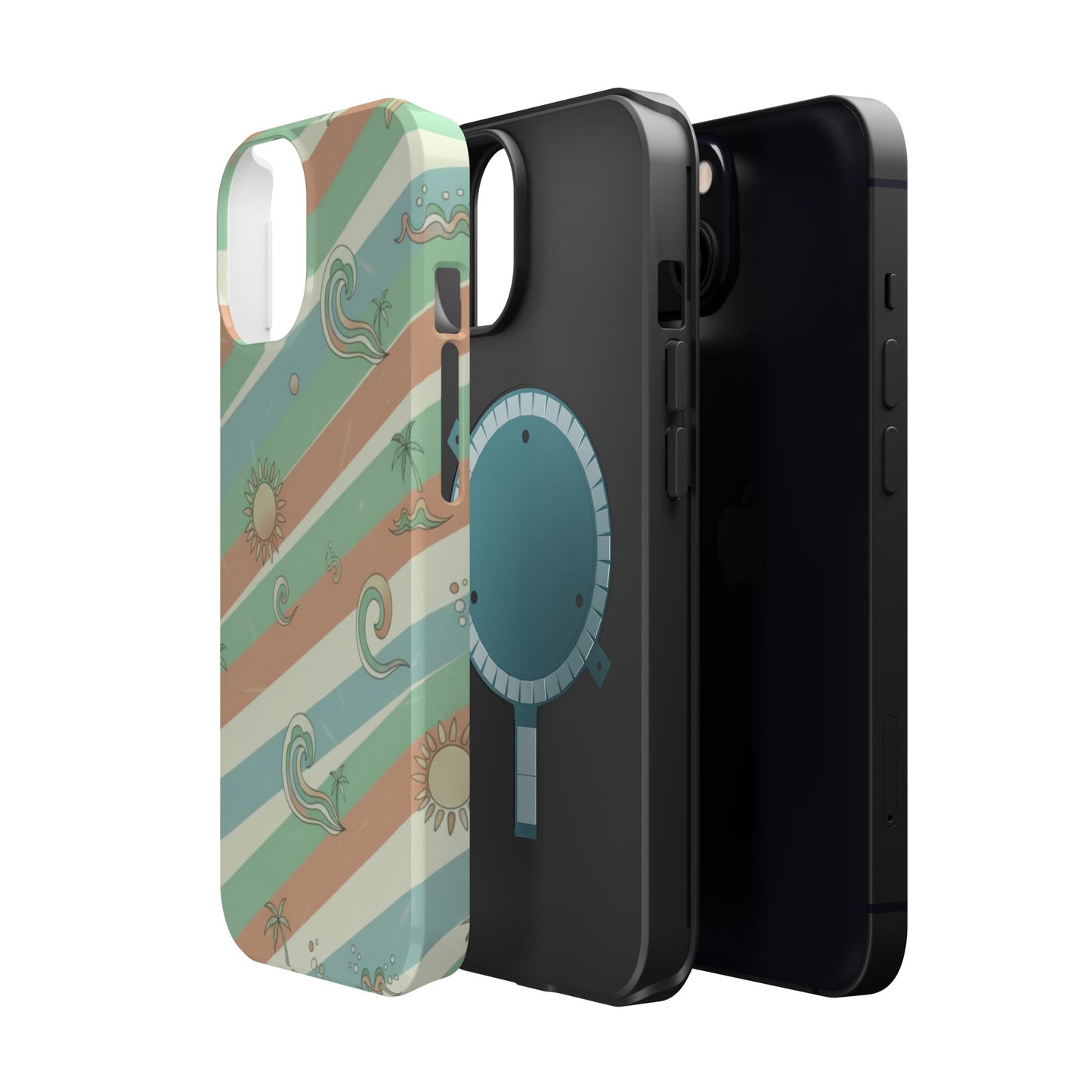 Magnetic Impact-Resistant Phone Case — Retro Surf Stripes