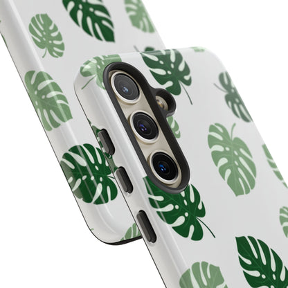Monstera Leaf Phone Case — Tropical Green Pattern Tough Case