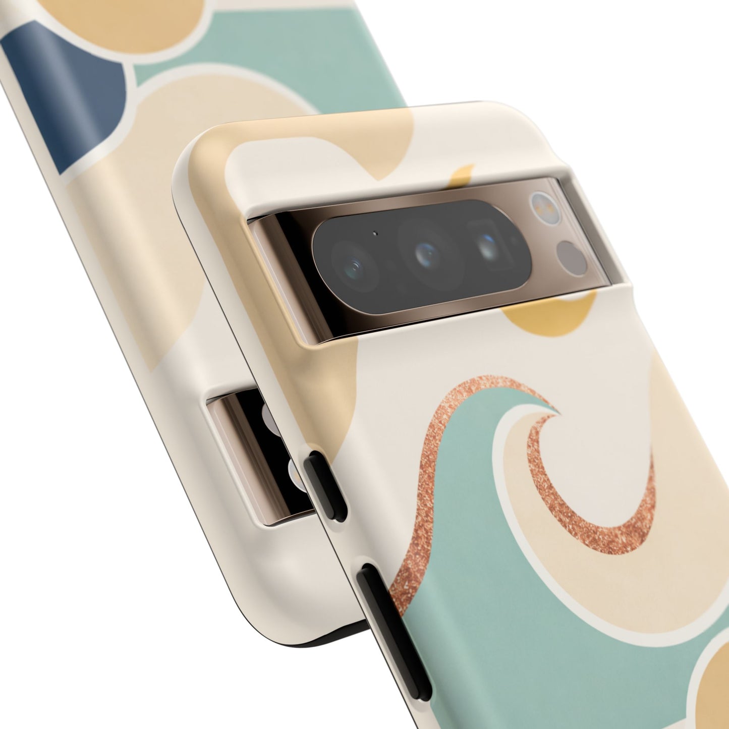 Sea Breeze Tough Phone Case — Retro Waves & Shells Design