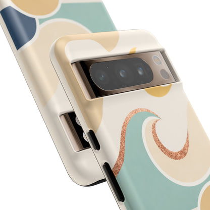 Sea Breeze Tough Phone Case — Retro Waves & Shells Design