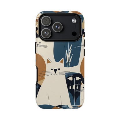 Cat Pattern Phone Case – Retro Abstract Cats Protective iPhone Cover