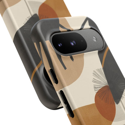 Abstract Earth Tone Phone Case — Mid-Century Minimalist Tough Case