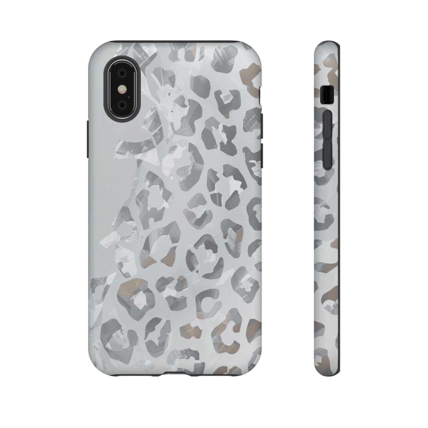 Silver Leopard Tough Phone Case