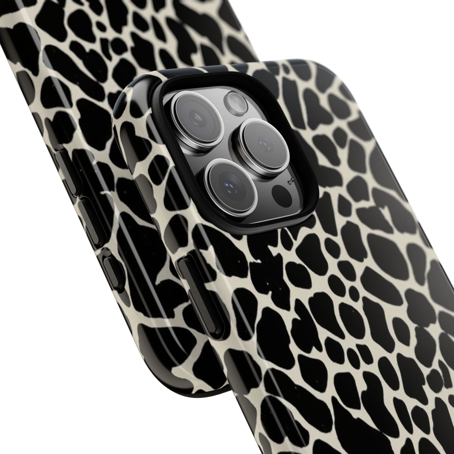 Black and White Cowhide Phone Case — Protective Tough Case