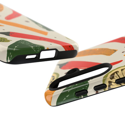 Spicy Peppers Phone Case – Colorful Chili, Lime & Citrus Pattern