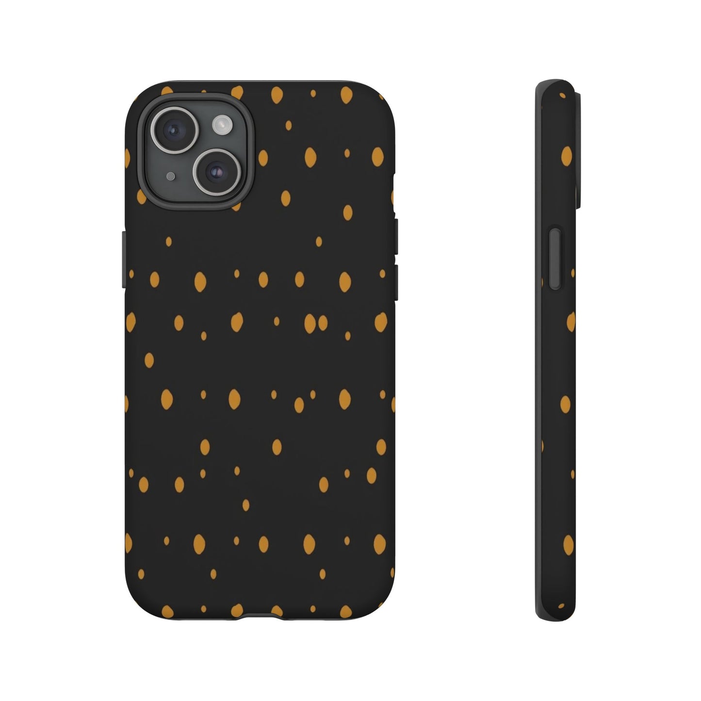 Black & Gold Dot Tough Phone Case — Protective Sparkle Pattern