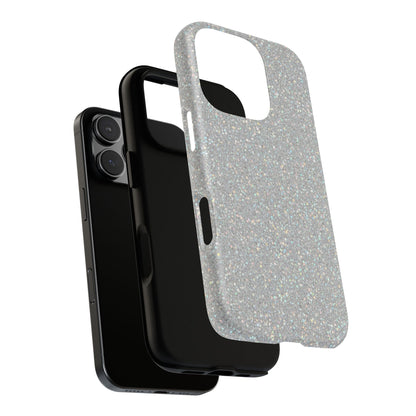 Glitter Silver Tough Phone Case — Sparkling Protective Phone Case