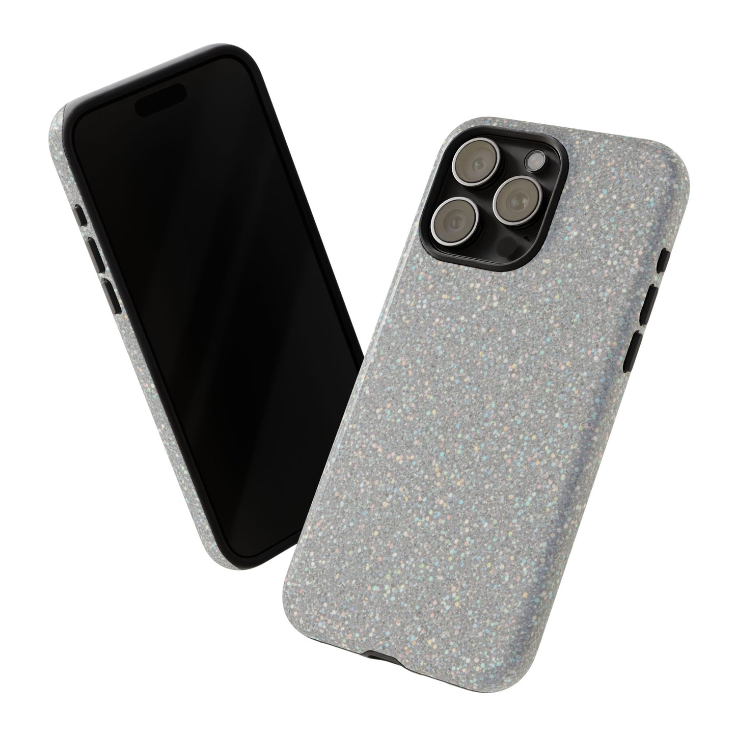Glitter Silver Tough Phone Case — Sparkling Protective Phone Case
