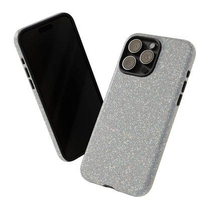 Glitter Silver Tough Phone Case — Sparkling Protective Phone Case