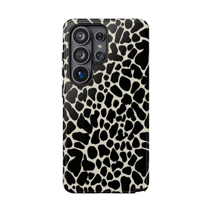 Black and White Cowhide Phone Case — Protective Tough Case
